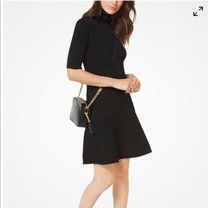 Michael Kors black ribbed sweater dress